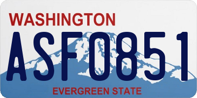 WA license plate ASF0851