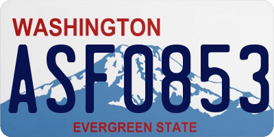 WA license plate ASF0853