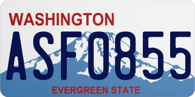 WA license plate ASF0855