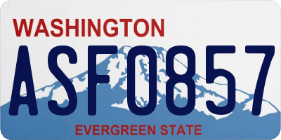 WA license plate ASF0857