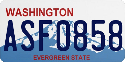 WA license plate ASF0858