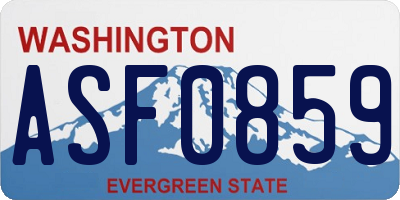 WA license plate ASF0859