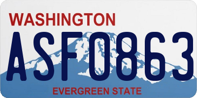 WA license plate ASF0863