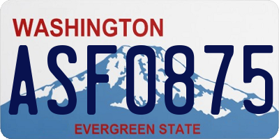 WA license plate ASF0875