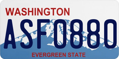 WA license plate ASF0880