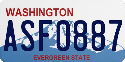 WA license plate ASF0887