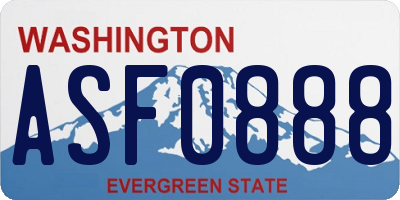 WA license plate ASF0888