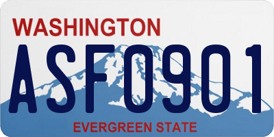 WA license plate ASF0901
