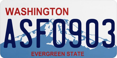 WA license plate ASF0903