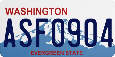 WA license plate ASF0904
