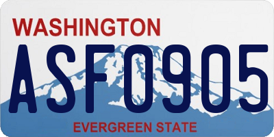WA license plate ASF0905