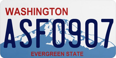 WA license plate ASF0907