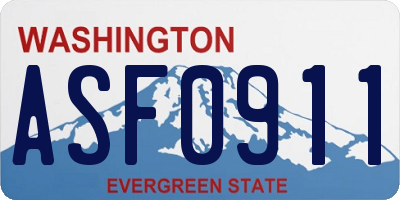 WA license plate ASF0911