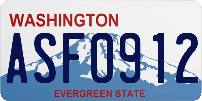WA license plate ASF0912