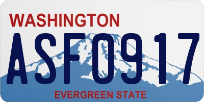 WA license plate ASF0917