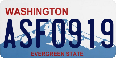 WA license plate ASF0919