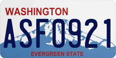 WA license plate ASF0921