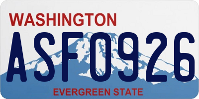 WA license plate ASF0926