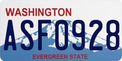 WA license plate ASF0928