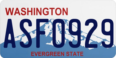 WA license plate ASF0929