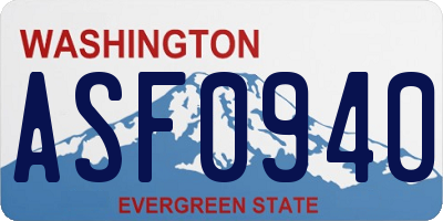 WA license plate ASF0940