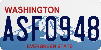 WA license plate ASF0948