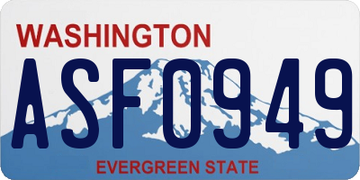 WA license plate ASF0949