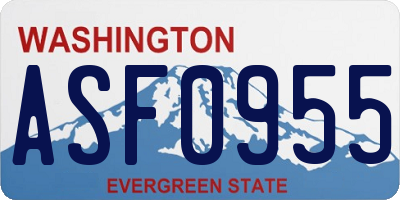 WA license plate ASF0955
