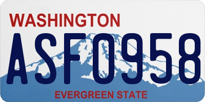 WA license plate ASF0958