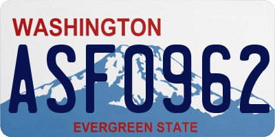 WA license plate ASF0962