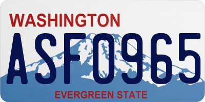 WA license plate ASF0965