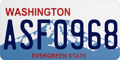 WA license plate ASF0968