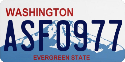 WA license plate ASF0977