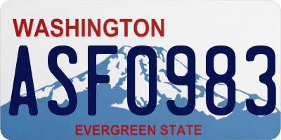 WA license plate ASF0983