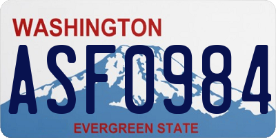 WA license plate ASF0984
