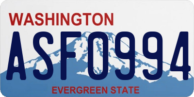 WA license plate ASF0994