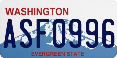 WA license plate ASF0996