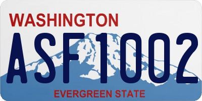 WA license plate ASF1002