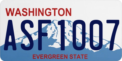 WA license plate ASF1007