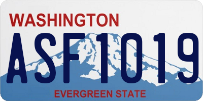 WA license plate ASF1019