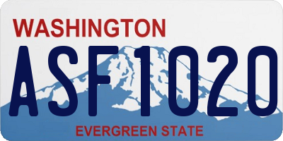 WA license plate ASF1020