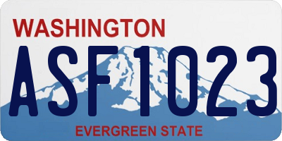 WA license plate ASF1023