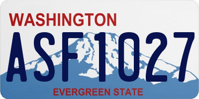 WA license plate ASF1027