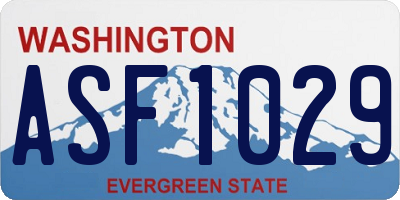 WA license plate ASF1029