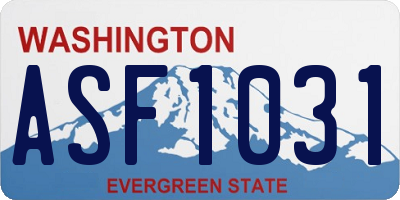 WA license plate ASF1031