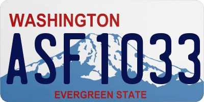 WA license plate ASF1033