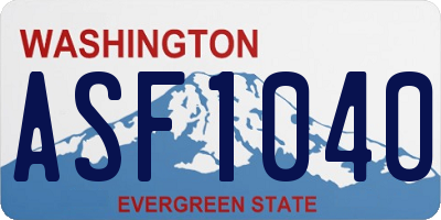WA license plate ASF1040