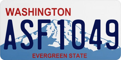 WA license plate ASF1049