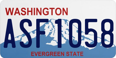WA license plate ASF1058