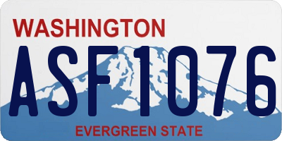 WA license plate ASF1076